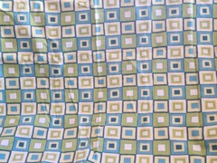 Kingsway Fabrics Mod Squad Cotton Turquoise Green Retro Squares 54″ x 70″
