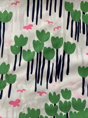 Fabric Vintage flower power mod Neon pops of Tulip flowers 1960s 60×132”