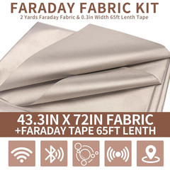 Faraday Fabric，(43″ W × 108″ L Fabric + 300″ L Tape)，Faraday Fabric EMP Proof Mi