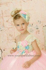 New CROCHET Headband STRETCH TUTU DRESS Tube top costume 6″ 8″ 10″ size 0 -12yrs