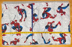 Marvel Spider-Man Quilted Fabric Pre-Quilted Blue Backing 2 3/8 Yards Action