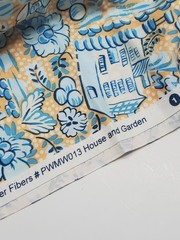Melissa White House & Garden Westminster Fibers Orange Blue Quilt Sew ONE YARD