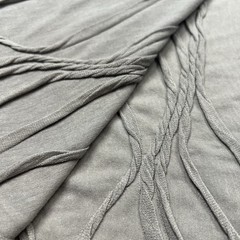 Three Dimensional Textured Pleated Unique Gray 60″W Fabric Lot of 5 Of Yards $15