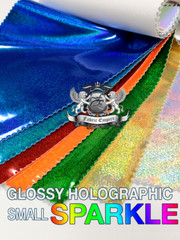Vinyl Small Sparkle Holographic Fabric 54″ Wide Sold by the Yard