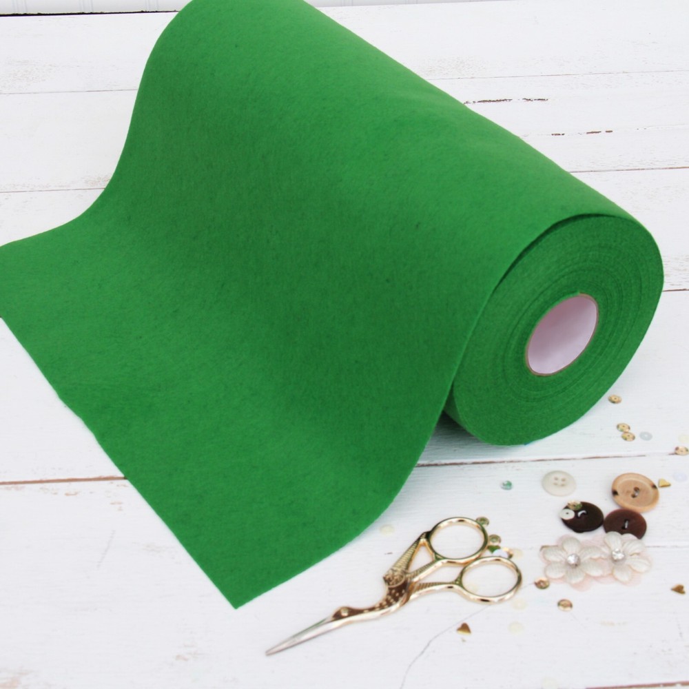 Premium Felt Roll – 12″ x 10yd – Green – Soft Wool-Like 1.2mm Thick
