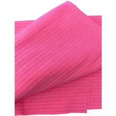 Bright Pink Ribbed Knit Fabric Soft Stretch Apparel Material 26 Inch Width