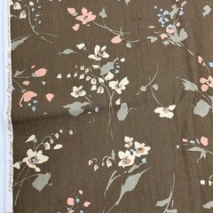 Vtg House N Home Fabrics & Draperies 1982 Brown Floral Upholstery Fabric 2.5 Yds