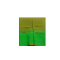 Vintage Green Dual Tone 100% Silk Handloom Sari Remnant 4YD Craft Fabric Scrap