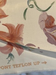 Vtg Robert Allen Floral sateen cotton McMillen 1989 7 yds 55″ peach green dupont