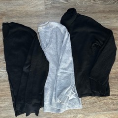 Lot of 3 FLAWED 100% Cashmere Women’s Sweaters Mixed Black & Gray Bundle
