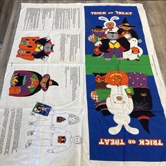 Vtg VIP Halloween Trick or Treat Bag Cut And Sew Fabric Panel Cranston Cute Bear