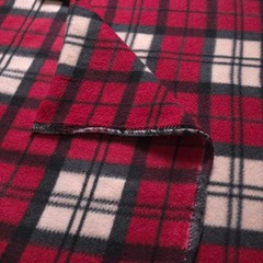 Red Plaid Fleece Fabric 58″ Wide Black Cream Windowpane Fleece Yard