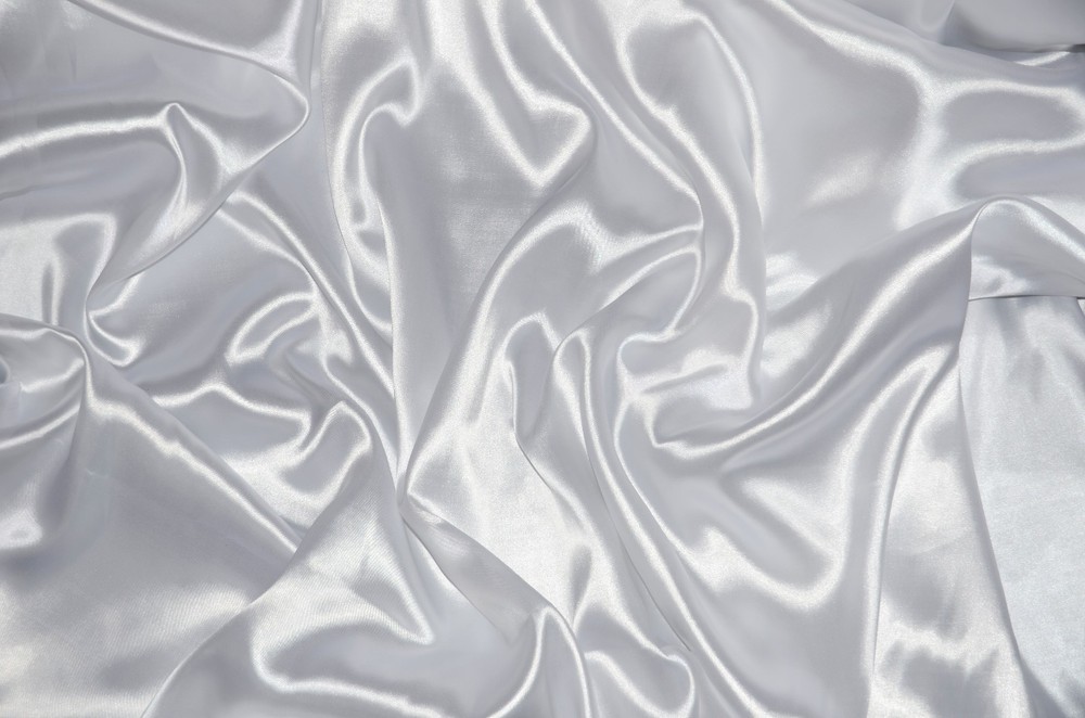 SATIN CHARMEUSE POLYESTER FABRIC 60 DRESSMAKING SEWING WHITE SOLID SILKY SHINNY