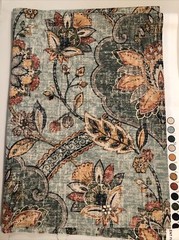 P Kaufmann Fabric Floral Green Gold 1 Yard Uncut Piece Kaufman NEW