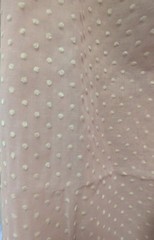 Pink Swiss Dot Fabric Panel 44×88 White Flocked Dots Sheer Sewing Craft