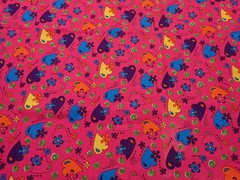 Vintage General Fabrics Company Cotton Fabric Hearts & Flowers Remnants