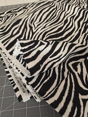 ZEBRA SKIN BLACK WHITE FABRIC BY YARD 42wide