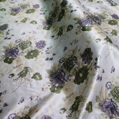 1Yard Vintage Floral Satin Fabric Soft Gown Shirt Scarf Lining Material Soft
