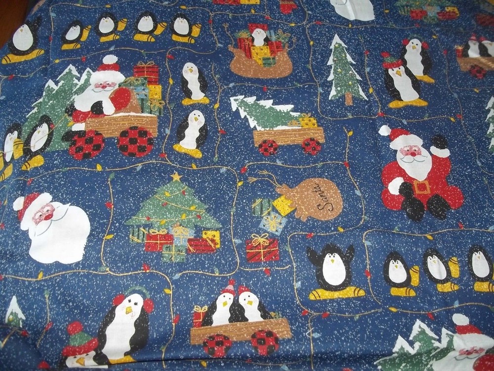 SANTA Father Christmas Holiday SNOW Cotton FABRIC U-Pick READ INFO 1/2 yd BTHY