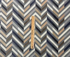 BRENTANO PANDORA SPHINX CHEVRON VELVET GRAY BEIGE UPHOLSTERY FABRIC BY YARD 50″W