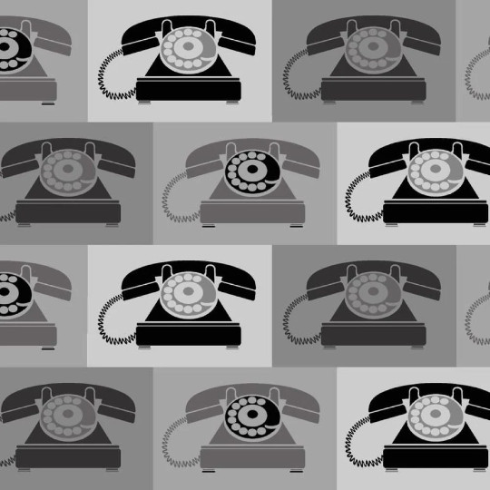 Ring Ring Vintage Telephone Grey – Paintbrush Studio Cotton Fabrics