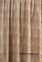 Cotton Fabric Hand Block Butterfly Print Pure Running Indian New Vintage 3 Yard