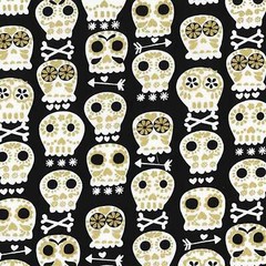 MICHAEL MILLER “BONE HEAD” CM4425 Black GOLD Glitter by the 1/2 yard