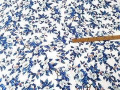 55” Wide By Yard China Ethnic Blue White Fabric Viscose Material For Dress