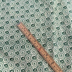 Green Spiral Swirl Cotton, Vintage General Fabrics Company – 2.75 yd, 44″