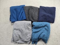 Cashmere Sweater Lot Five Damaged Recycle Flaw Material Scrap Fabric Blue Gray
