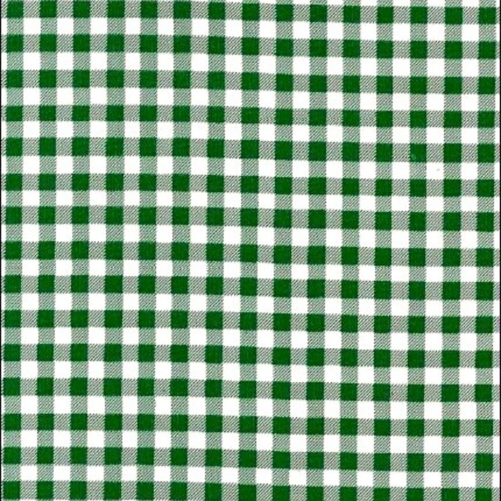 Gingham Green Oilcloth Fabric By The Roll (12 Yards)