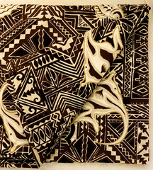 Cotton Tribal African Fabric Beige & Brown Print MUDCLOTH DESIGN 2 2/3 yds x 36″