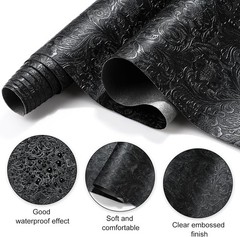 73” x 55” Tooled Faux Leather Sheets Vintage Floral Embossed Faux Leather F…