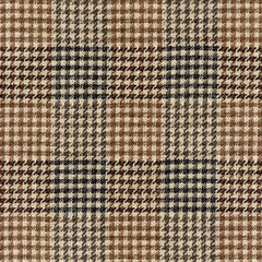 Byron Bark Brown Charcoal Tan Chenille Houndstooth Plaid Check Upholstery Fabric