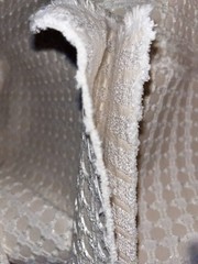 White Chenille Block On Solid. 58”w X 72” L. Decorator Interior Fabric