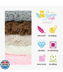 kullaloo Shaggy Blue Faux Fur Fabric 3/4 inch Pile, 20 mm Plush Minky Fabric