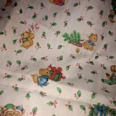 VTG Spring Mills Hallmark Christmas Critters Baby Animals Allover Toss BTFQ