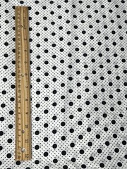 Fabric White Black Polka Dots Polyester Knit 6.5 Yards 58″ Wide Silky Thin VTG