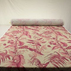 BRAEMORE BAMBOO PALM BERRY PINK TROPICAL FLORAL MULTIPURPOSE FABRIC BY YARD 54″W