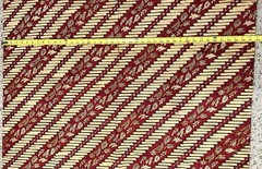 Vintage Indonesian Batik Cotton Fabric 41″ x 85″ Hand Stamped Parang Pattern 70s