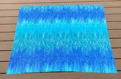 Crinkly Fabric Blue Teal Ombre Pleated 40″ x 60″ Scarf Clothing Table Topper