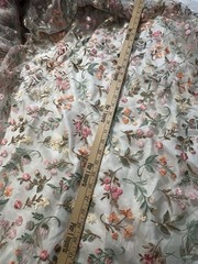 Multicolor Embroidered Floral Lace Fabric Bridal Prom Formal Cottage Granny Core