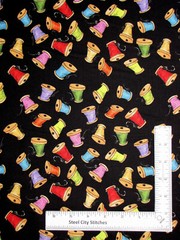 Thread Spool Toss Fabric Sewing Themed Cotton Loralie Designs 33″ Length