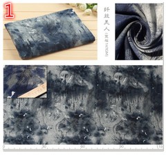 DIY Print Floral Painting Linen Fabric Dress Material Sewing Chinese Cloth Sew