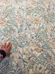 Decorator Fabric, Vibtage Floral Hibiscus Iris Lily 80s 66×66 Inches