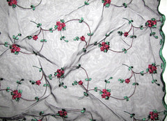 Embroidered Roses Floral sheer Fabric By the Yard 51″ Wide
