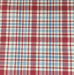 8.75 Yard Cut of Red, Blue and White Check Plaid Home Decor Fabric