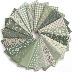 Sage Green Quilting Fabric Bundle – 20 Precut 10”x10” Squares for Patchwork