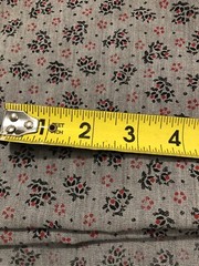 52”x 45” Cotton Polyester Blend Fabric small Floral Print: Grey, Black, Red