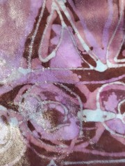 2.5 Yds Vintage Estate Batik Velvet Fabric 100 X 42 Magenta Blue Lavender Purple
